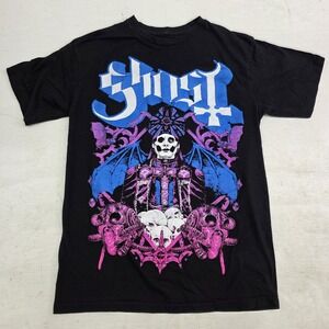 Ghost Band T-Shirt Mens Sz L Black Papa Emeritus IV Bat‎ Wings Gas Mask Skulls
